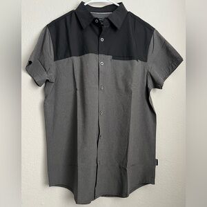 Kenneth Cole New York Men’s  Black and Gray Casual Button Down Shirt Size M